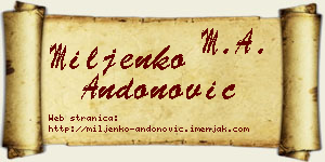 Miljenko Andonović vizit kartica